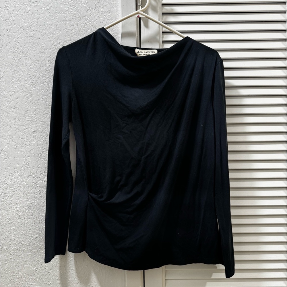 MM Lafleur Elegant Black Long Sleeve Top